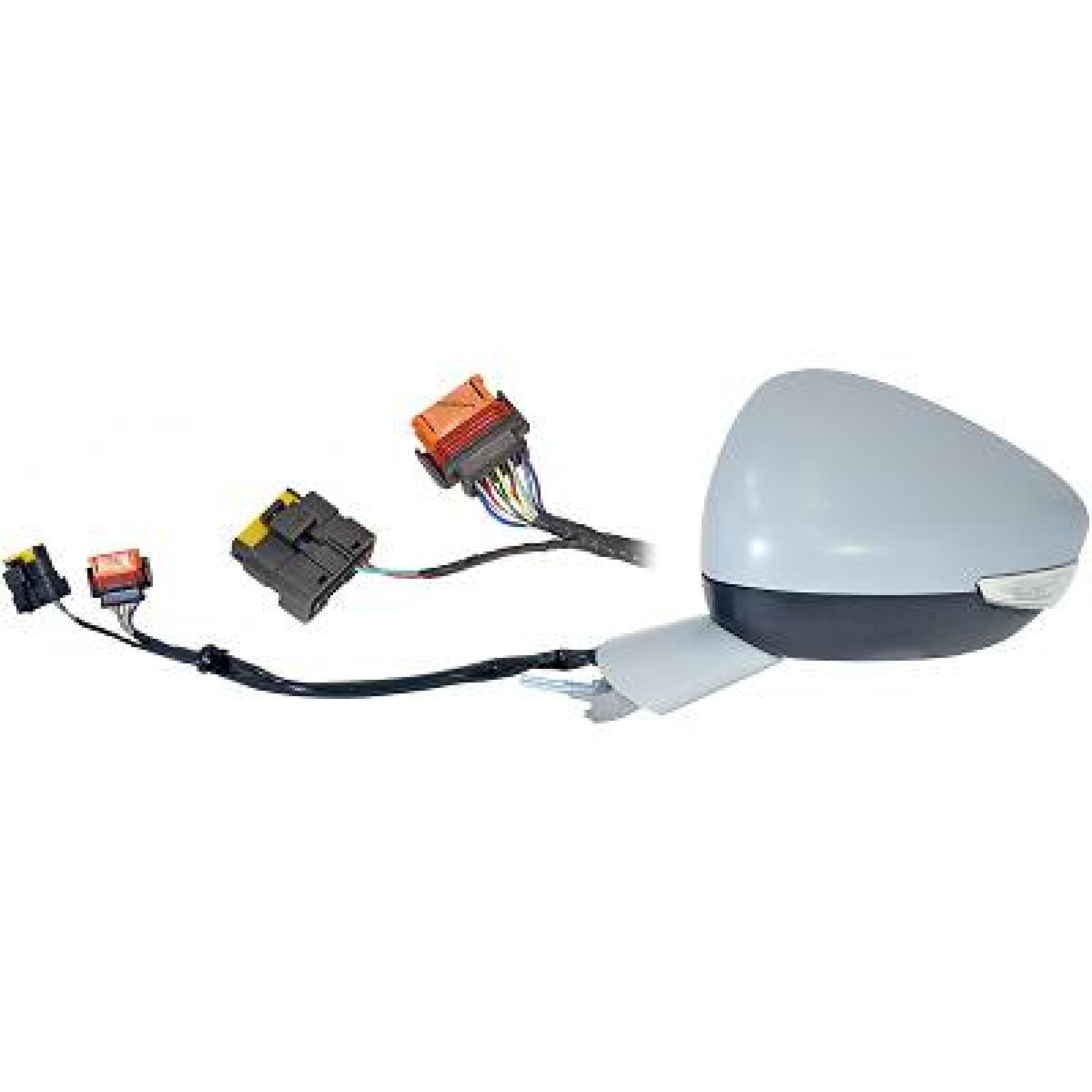 DIEDERICHS 4244325 Wing mirror Left, Complete Mirror, primed, with two plugs