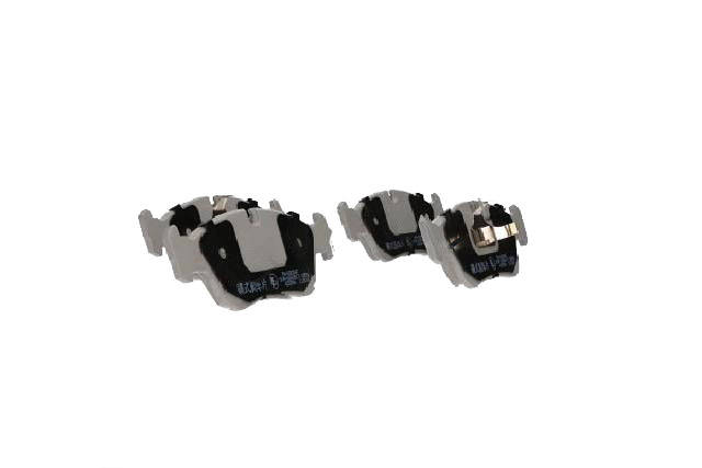 Side view of ASHIKA 50-00-0005 Brake pad set Front Axle, prepared for wear warning indicator, with piston clip