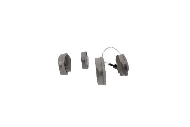 Side view of ASHIKA 50-00-0018 Brake pad set Front Axle, incl. wear warning contact