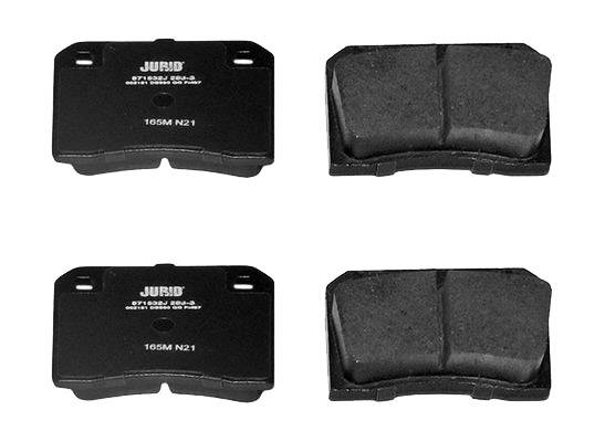 JURID 571532J Brake pad set not prepared for wear warning indicator, without accessories-image-9950107