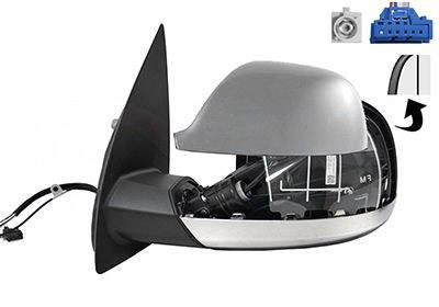 VAN WEZEL 5786807 Sidobackspegel * HAGUS * Vänster, med antenn, förkromad-image-9954974