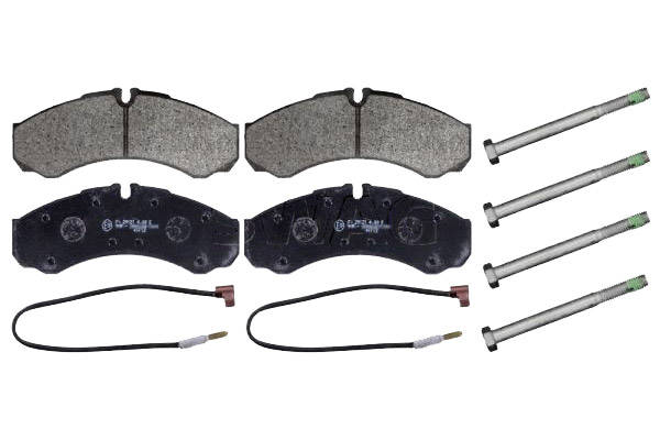 SWAG 60 11 6193 Brake pad set Front Axle, incl. wear warning contact, with bolts/screws-image-9976147